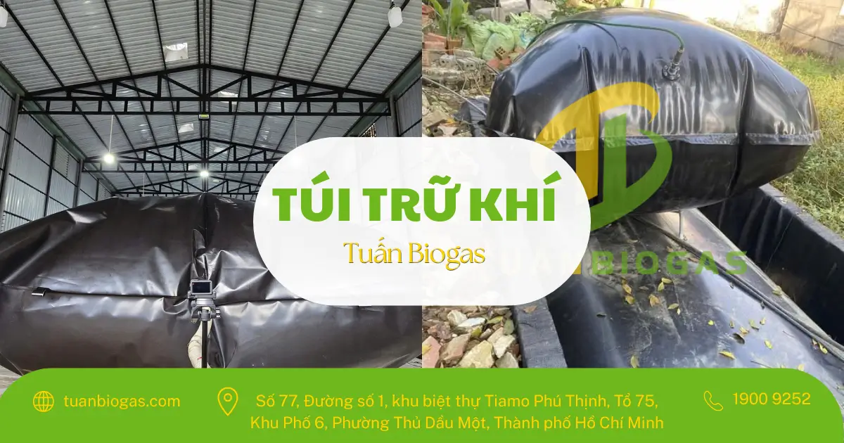 Túi Trữ Khí Biogas Tuấn Biogas Kích Thước 2mx3m: Giải Pháp Dự Trữ Khí Đun Nấu Thoải Mái Cho Nhà Nông